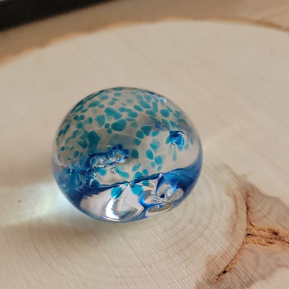 Glass Pufferfish Paperweight/Decor
